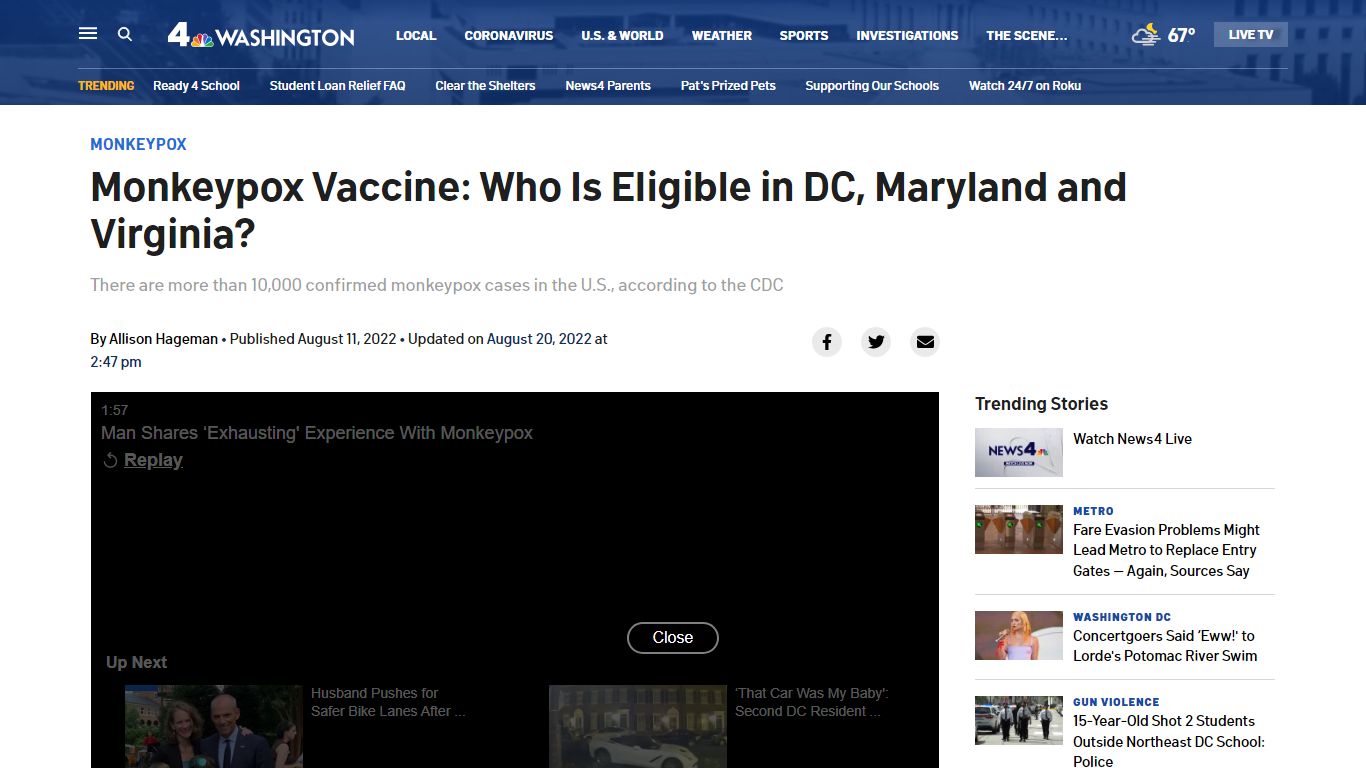 Who Should Get the Monkeypox Vaccine? – NBC4 Washington